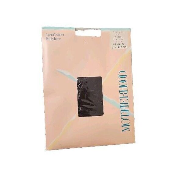 NOS Vtg Motherhood Maternity Lycra Sheer Sandalfoot Pantyhose Size A Black - 20 - Picture 1 of 7